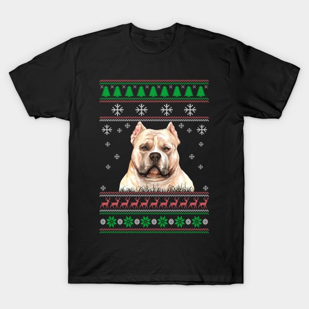 American Bully Ugly Christmas Sweater Funny Dog Lover Owner Gifts T-Shirt by nzbworld